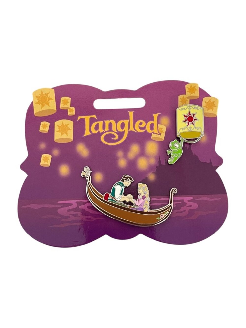 Disney Store Tangled Rapunzel Flynn Rider Pascal 2 Pin Set